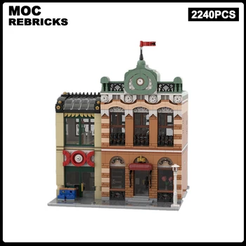 הרחוב מימי הביניים להציג סדרת מודולרי הבניין MOC הכתר המלכותי התערוכה DIY מודל טכני לבנים הרכבה לילדים צעצועים מתנות