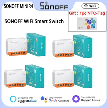Sonoff MINIR4 מיני WiFi חכם להחליף 10A 2-דרך שליטה קיצונית בית חכם ממסר תמיכה R5 S-חבר קול אלקסה אליס הבית של Google