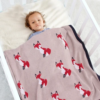 שמיכות תינוק כותנה רך במיוחד פוקס היילוד Bebes לחתל לעטוף סרוגים תינוק ספה מיטת מצעים חודשי תינוק עגלה שמיכה