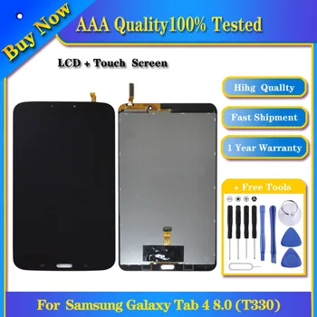 100% נבדקו תצוגת LCD + מגע לוח Samsung Galaxy Tab 4 8.0 / T330 (גרסת WiFi) עם הדיגיטציה הרכבה המלא