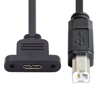 Chenyang USB 3.0 Micro-B נקבה בורג הר מסוג USB 2.0 סוג B זכר כבל מאריך 480Mbps
