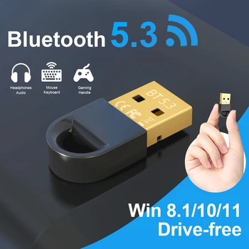 USB מתאם Bluetooth Dongle Adaptador Bluetooth 5.3 עבור מחשב נייד הרמקול האלחוטי מקלט אודיו USB משדר נסיעה חינם