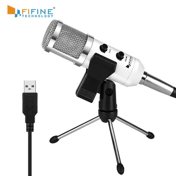 Fifine USB, מיקרופון Plug & Play הקבל מיקרופון למחשב/מחשב Podcasting שורה אחת פגישה עצמית studioRecording (K056)