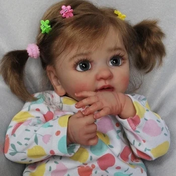 40CM חמוד התינוק נולד מחדש בובת ילדה לילה חי 3D ציור עם ורידים מרובים שכבות מתנות למבוגרים מחדש הבובה