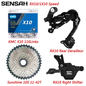 SENSAH RX10 1x10 מהירות Groupset ההדק הילוכים ידית Rear Derailleur 11-32T/36T/40T/42T קלטת KMC X10 שרשרת חלקי אופניים