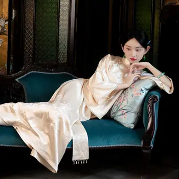 2023 בציר סאטן במבוק רקום טאנג חליפה העליון חצאית מכנסיים בגדי נשים סינית שמלת החתונה המסורתי צ ' יפאו