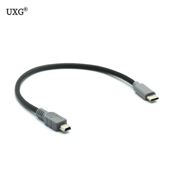 1pcs USB Type C 3.1 זכר ל-Mini USB 5 פינים B זכר תקע ממיר מתאם OTG להוביל כבל נתונים עבור טלפונים VR מק 25cm / 1m 3ft