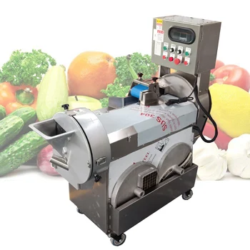 מסחרי ירקות מכונת חיתוך אוטומטי מזון החותך ראש כפול לקצוץ ירקות פורסים את המכונה