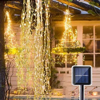 אנרגית שמש מחרוזת אורות חג המולד גן אור הפיות 5/10/30 רצועות LED סולארית חוטי נחושת מפל האור גן חג המולד