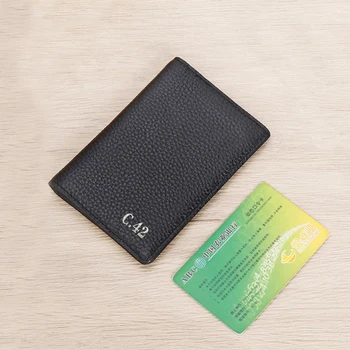 מנהג אותיות גברים מחזיק כרטיס עור אמיתי כרטיס הארנק רב-Bit כרטיס בנק, כרטיס מקרה Monogram שם בכיס מיני הארנק קוריאנית