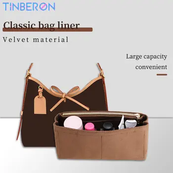 TINBERON קטיפה להמציא תיק רב תכליתי תיק ארגונית להכניס קיבולת גדולה קוסמטיים שקית אחסון נייד נסיעות תיק תיק