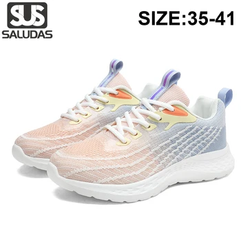 SALUDAS נשים חדשה נעלי מזדמנים נעלי ספורט אור אולטרה ריפוד נשים נעלי הריצה של רשת לנשימה נעלי טניס נשים