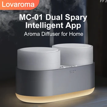 Lovaroma MC-01A הבא כפול תרסיס לחות ארומה מפזר חכם APP תרסיסים הרחבת מכונת מתכת מרקם מקורה שימוש