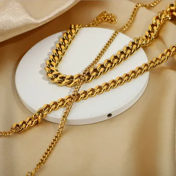 Amaiyllis 18k זהב אופנה עבה היפ הופ קובני צמיד אישיות הקיץ צמיד רגל Anklets יחף סנדל תכשיטים