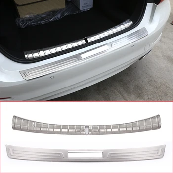 1Pcs נירוסטה תא המטען של רכב הפגוש האחורי הרגל צלחת אדן הדלת השומר צלחת כיסוי הגנת לקצץ ב. מ. וו סדרה 5 G30 2018-2021