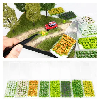 Mutlicolor סימולציה דשא הקן מודל חול זירת DIY חומר מציאותי ציצת דשא מיניאטורי דשא שיחים דביק צמח