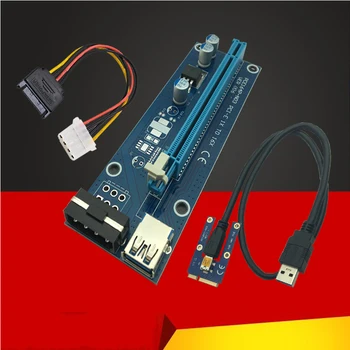 Mini PCIE קמה כרטיס PCI-E PCI Express x1 כדי 16x כבל USB 3.0 SATA כדי 4Pin IDE Molex אספקת החשמל BTC כורה מכונת כרייה