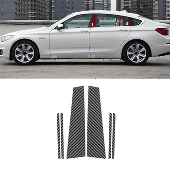 4pcs סיבי פחמן חלון המכונית ב-עמוד לקצץ מדבקה על ב. מ. וו GT F07 סדרה 5 2010-2017 אוטומטי דלת עמודים אביזרים