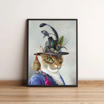 חתול ציור שמן קיר קישוט הבית ודקורציה פוסטר ציורים דקורטיביים הביתה Decore עם משלוח חינם בד אמנות