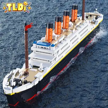1288Pcs טיטניק אבני בניין גדולות בשיט מיני לבנים הספינה ספנות יצירתי Moc מודל Diy צעצועי ילדים Gi