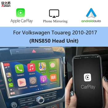AZTON RNS 850 אלחוטית iPhone CarPlay וידאו אינטגרציה עבור פולקסווגן טוארג אנדרואיד אוטומטי Apple CarPlay Airplay הפוך מצלמה תיבת