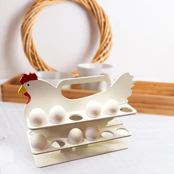 המטבח מכולות עץ ביצה תיבת אחסון חמוד הנ כושר ביתיים מקרר ביצה מתלה אביזרים מיכל אחסון במטבח