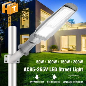 AC85-265V LED פנס רחוב 50W 100W 150W 200W SMD3030 5000K IP66 עמיד למים בהירות גבוהה עבור תאורה חיצונית