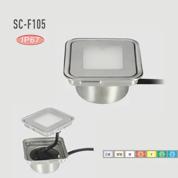 0.6 W נירוסטה LED Inground המנורה DC12V חיצונית מדרגות אור עם להכניס מארז של 20(R G B Y WW CW W RGB)