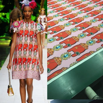 איטלקי פוליאסטר מודפס בד מותג עיצוב אופנה לילדים שמלת החולצה הלבוש בדים בד לפי מטר Di לתפור