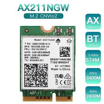 AX211NGW Wifi 6E M. 2 מקש E Cnvio2 Dual Band 2.4 Ghz/5Ghz אלחוטי כרטיס רשת אביזרים ערכת Bluetooth 802.11 Ac מתאם 5.2