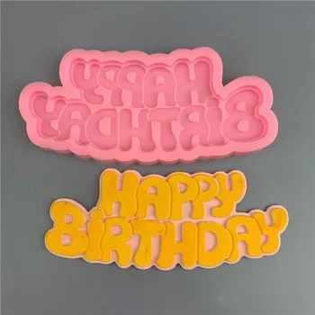 סיליקון 3D יום הולדת שמח אותיות Numers עובש קרח ג ' לי שוקולד עובש עוגת יום הולדת קישוט כלי עובש