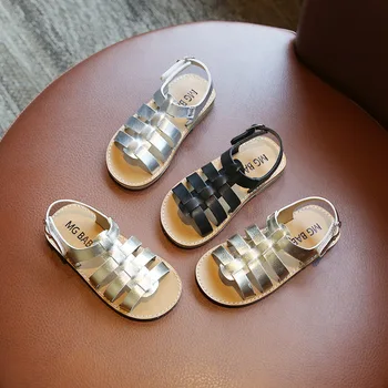 ילדים של בנים סנדלים 2023 קיץ אופנה חדשה ילדה קטנה סרוגה נסיכה נעלי תינוק רכות הבלעדי חוף נעלי מגמה