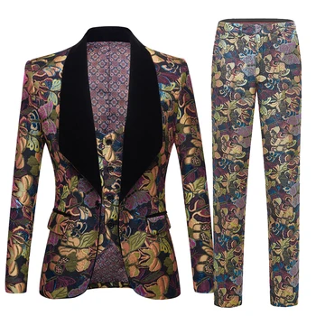 גברים אקארד Duit פרפר פרח האחרון המעיל שאיפה עיצובים Slim Fit 3 חתיכה טוקסידו חתן בסגנון חליפות בהתאמה אישית לנשף מסיבת בלייזר