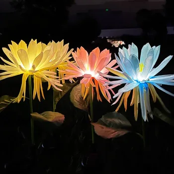 4Pcs בחוץ השמש Epiphyllum אורות חצר דשא מסיבת גן, פארק לחגוג פסטיבלים עיצוב קומת הכניסה LED מנורות נוף