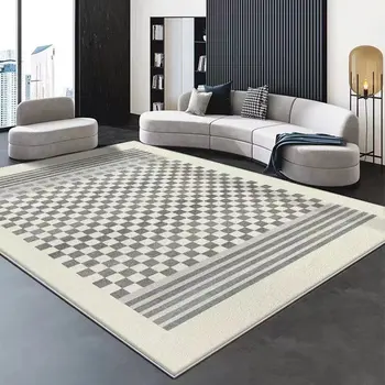 נורדי שחמט מעובה, השטיח בסלון ספות שטיחים שטח קישוט חדר השינה טרקלין שטיח נגד החלקה סופג שטיח הרצפה
