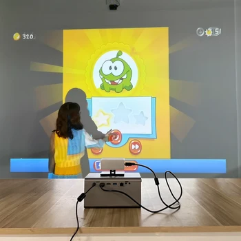 3D הקרנה אינטראקטיבית מערכת All In one 57 אפקטים משחקים אינטראקציה רצפה קיר המקרן 3500 לומן ילדים של גן עדן