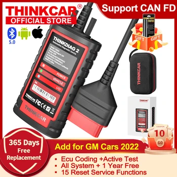 חדש Thinkcar ThinkDiag 2 כל מותגי רכב Canfd פרוטוקול כל איפוס שירות 1 שנה חינם OBD2 אבחון כלי פעיל מבחן ECU קידוד
