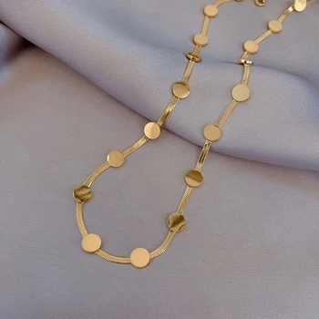MEYRROYU נירוסטה זהב צבע סיבוב הקובייה השרשרת עבור נשים קולר 2021 מגמה פאנק רומנטי מסיבת מתנת תכשיטי אופנה