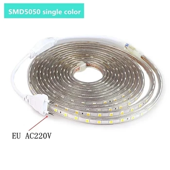 רצועת LED חיצוני עמיד למים חמים לבן SMD LED הרצועה SMD 5050 LED רצועת אור 1M 2M 3M, 5M 10M 20M 25M 220V גמיש אור רצועות