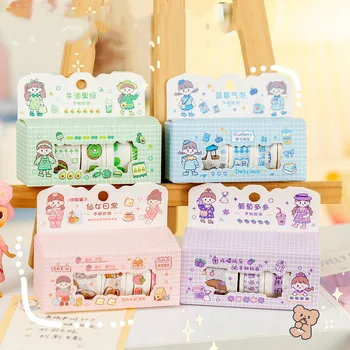 16 קופסה/הרבה Kawaii נערה Washi Tape סט חמוד קישוט מדבקה עיצוב אלבומים יומן דבק נייר מכתבים, ציוד לביה 