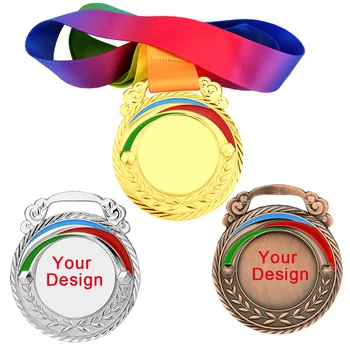 65mm ריק מדליות כללי עיטור מתכת פרס מדליות זהב כסף ארד מדליית עבור כל תחרות ספורט משחק מזכרת של הילדים גאווה