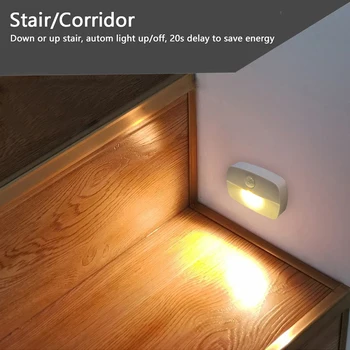תנועת PIR אלחוטי אוטומטי חיישן LED אורות ליל עבור ארונות ארונות מגירות מטבחים חדרי אמבטיה חדרי שינה מסדרונות מוסכים