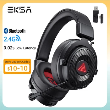EKSA E900 BT אלחוטית Bluetooth אוזניות 20ms השהיה נמוכה 7.1 סראונד המשחקים אוזניות גיימרים עם מיקרופון עבור PC/PS4/PS5/Xbox