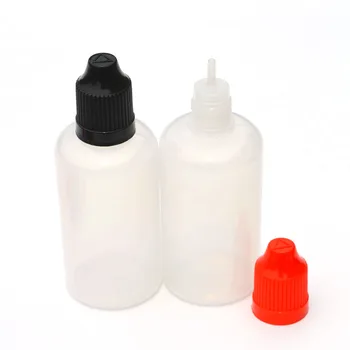 100 סטים רך PE 50ml פלסטיק בקבוק טפי עם חסין בפני ילדים עבור E נוזלי ריק מחט וייל