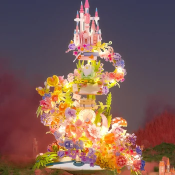 החלום פרח קישוט של הטירה יצירתי קישוט מודל בניין פאזל הרכבה ילדה יצירתית מתנה רומנטית צעצועים