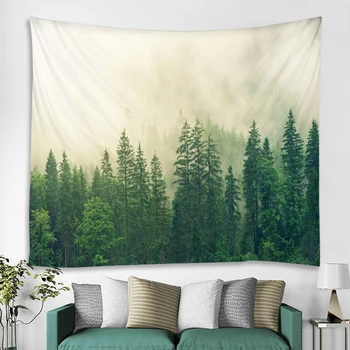 אופי מיסטי יער עץ מודפס גדול שטיח הקיר זולים היפי תלוי בוהמי מנדלה אסתטי עיצוב חדר רקע אמנות