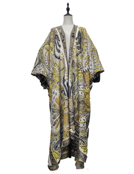 קימונו יפני מסורתי קיץ משי החלוק Kaftan בגדים לנשים ללא תשלום גודל כווית נשים מוסלמיות פתח החלוק abaya שמלות