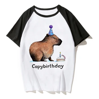 הקפיברה אוהב חולצת ילדים Kawaii לילדים חולצה קריקטורות הבגדים ילד ילדה ילד חמודה Capybaras חולצת טי התינוק מזדמן גבי הבגדים