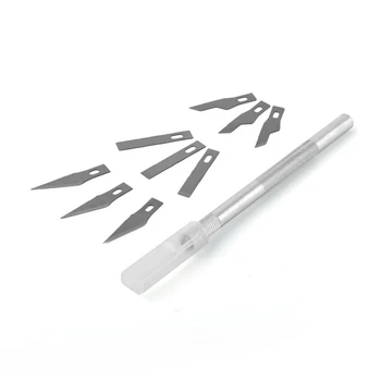 1 הסכין להתמודד עם להב 10 החלפת גילוף בעץ, כלים לפיסול חריטה סכין אזמל DIY חיתוך כלים ביד