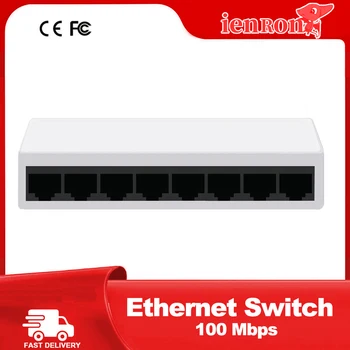 IENRON-Link Mini מתג רשת 8 נמל 100 Mbps Fast Ethernet Switch עם Vlan אספקת חשמל עבור מצלמת Ip/wifi המסלול